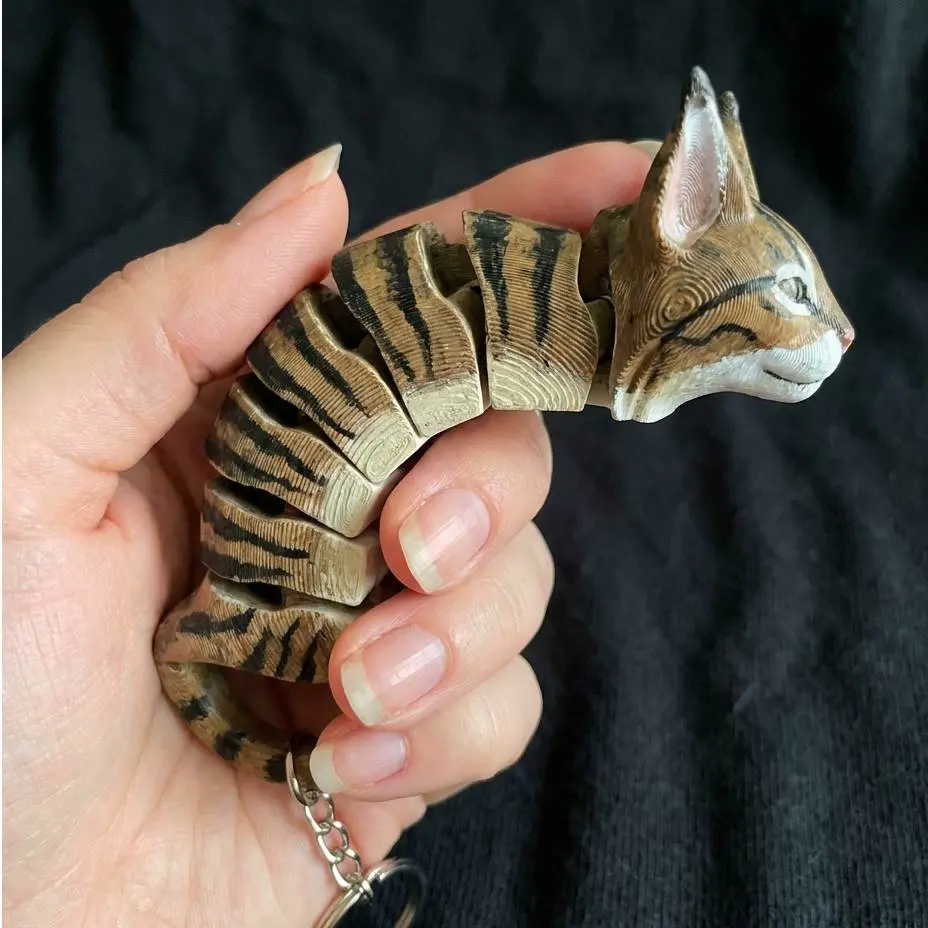 Articulated Cat Keychain | Flexible Fidget Kitty
