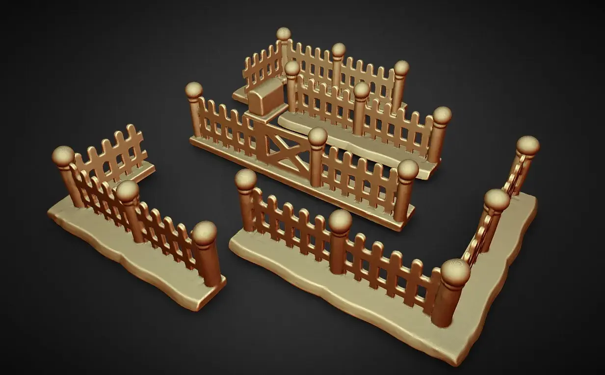 christmas village house  and fences