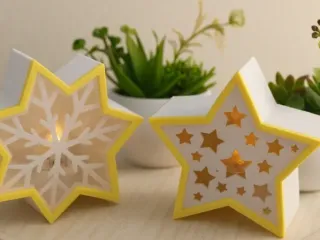 ⭐ Estrella  y copo decorativo con luz