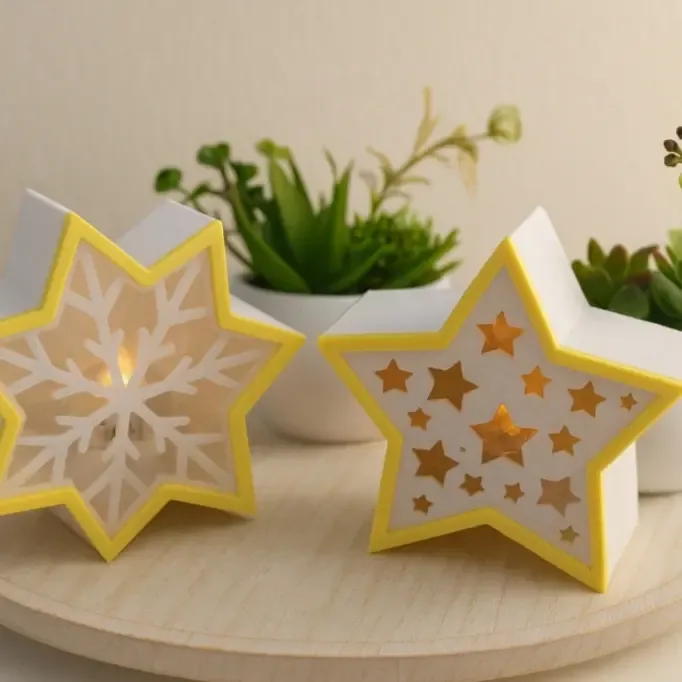 ⭐ Ster en decoratieve sneeuwvlok met licht