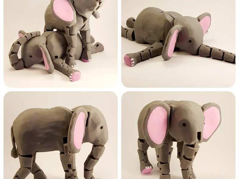 Elefante Articulado (Impresión en el lugar)