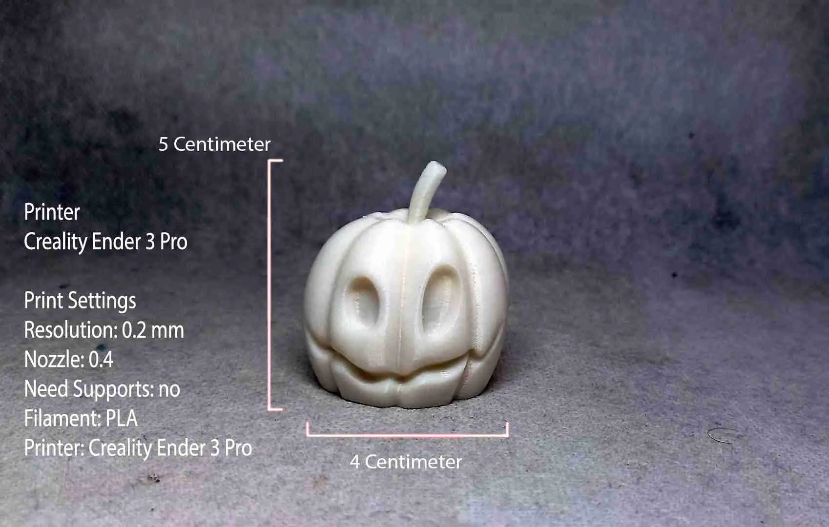 small Pumpkin lamp (Print in place No Supports)