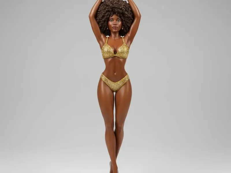 Golden Eclipse – Gold Glitter Exotic Dancer Figurine