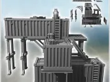 Large observation post with three containers, multiple acces-2