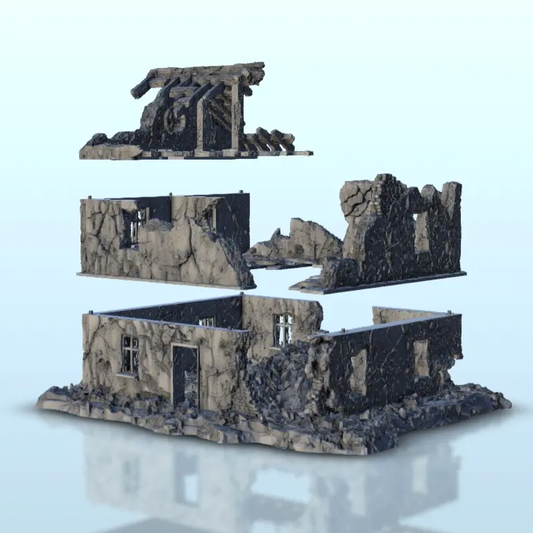 Décor WW2 - Bâtiment En Ruine 12 - La Boite à Rabiots - Neuf