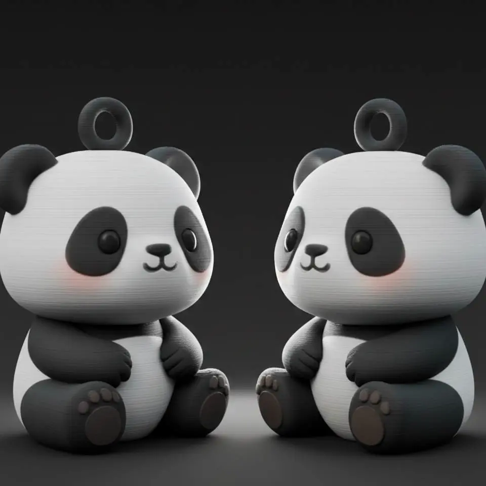 panda couple keychains