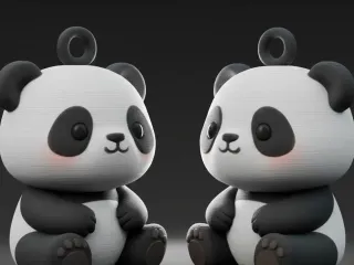 panda couple keychains