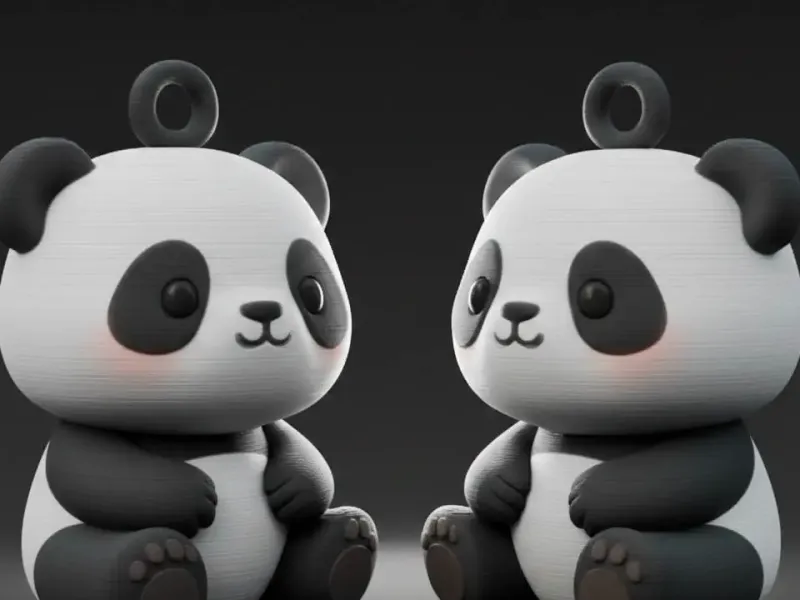 panda couple keychains