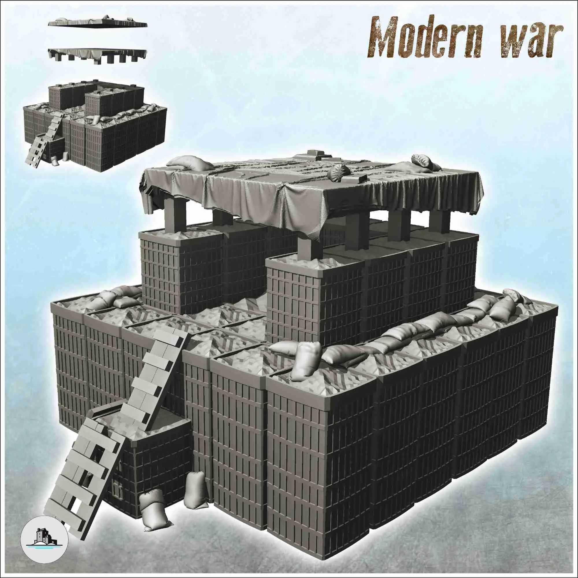 Modern fortified base pack No. 1 - szenerie miniaturen ww3