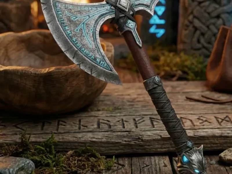 Legendary Wolf-Headed Viking Axe