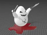 bloodthirsty egg - halloween decor with knive-2