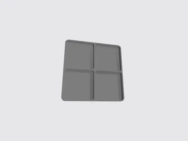 set box with compartments, thk 1,5mm, in size 40x40mm