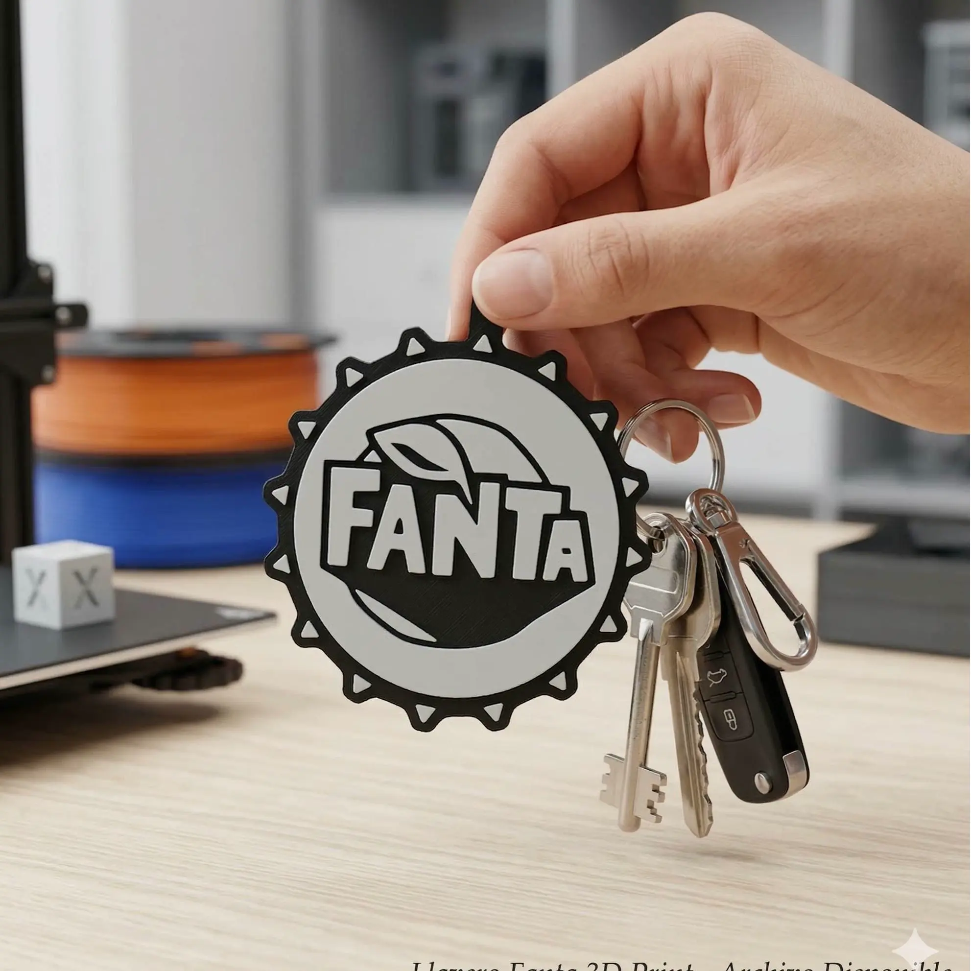 LLavero de Tapitas de Gaseosas - Fanta