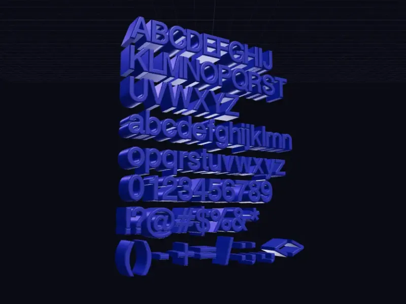 Helvetika3d Extruded typeset
