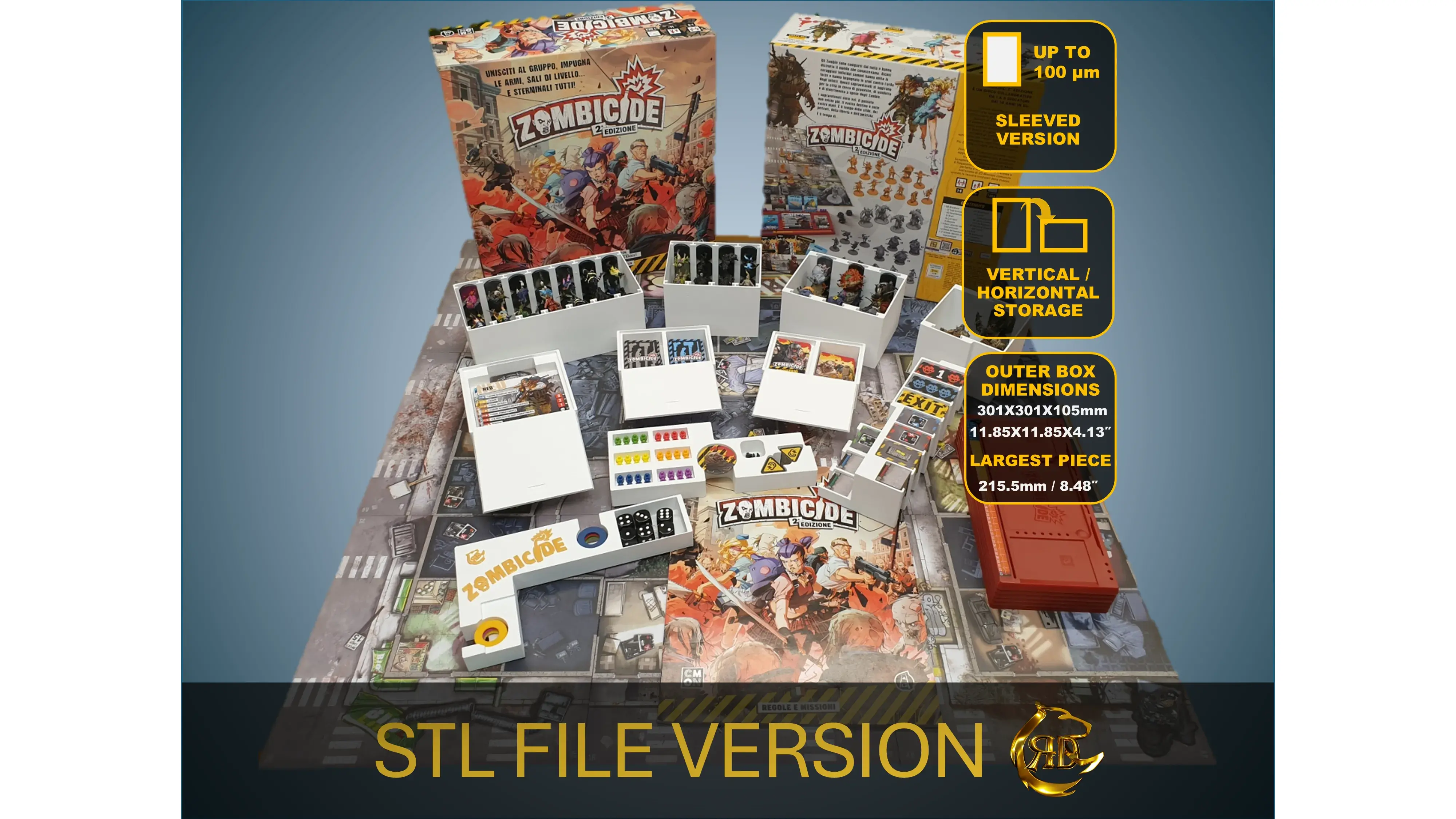 Zombicide 2nd Edition Board Game Organizer | Sleeved