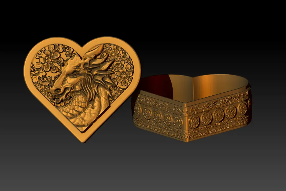 VALENTINES DAY HEART DRAGON GIFT BOX