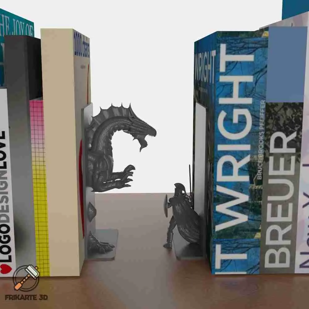 Knight vs Dragon Bookends