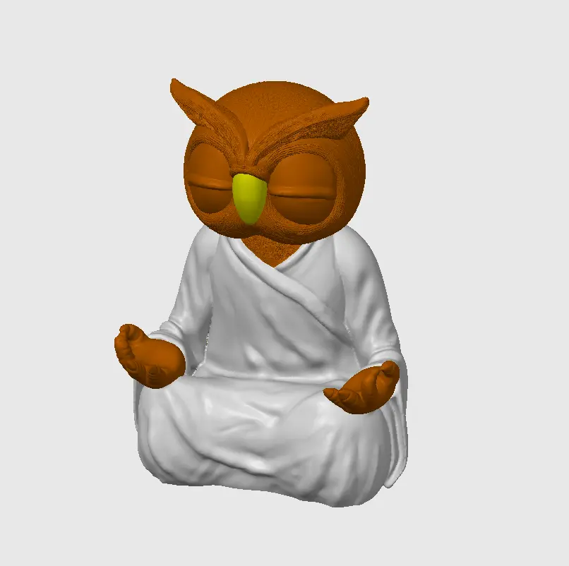 ZEN ANIMALS - OWL BUDDHA - NO SUPPORTS