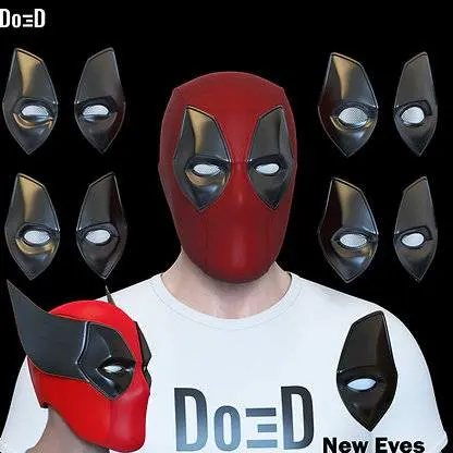 Deadpool face mask with interchangable eyes