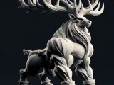 Reindeer with Angular Antlers-0