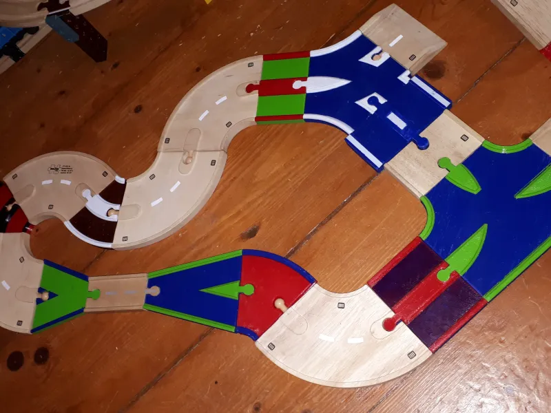 Fahrbahnkurven aus Holz, BigJigs-kompatibel