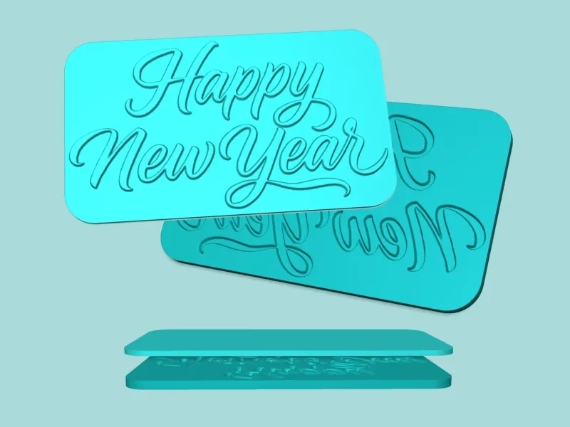 Happy New Year - Phrase Mold - Maker Template