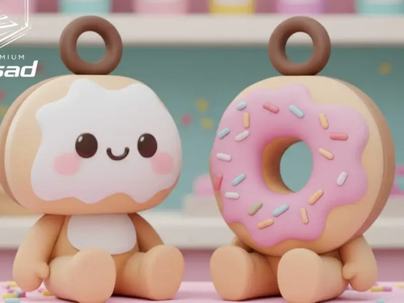 donut keychains for couple