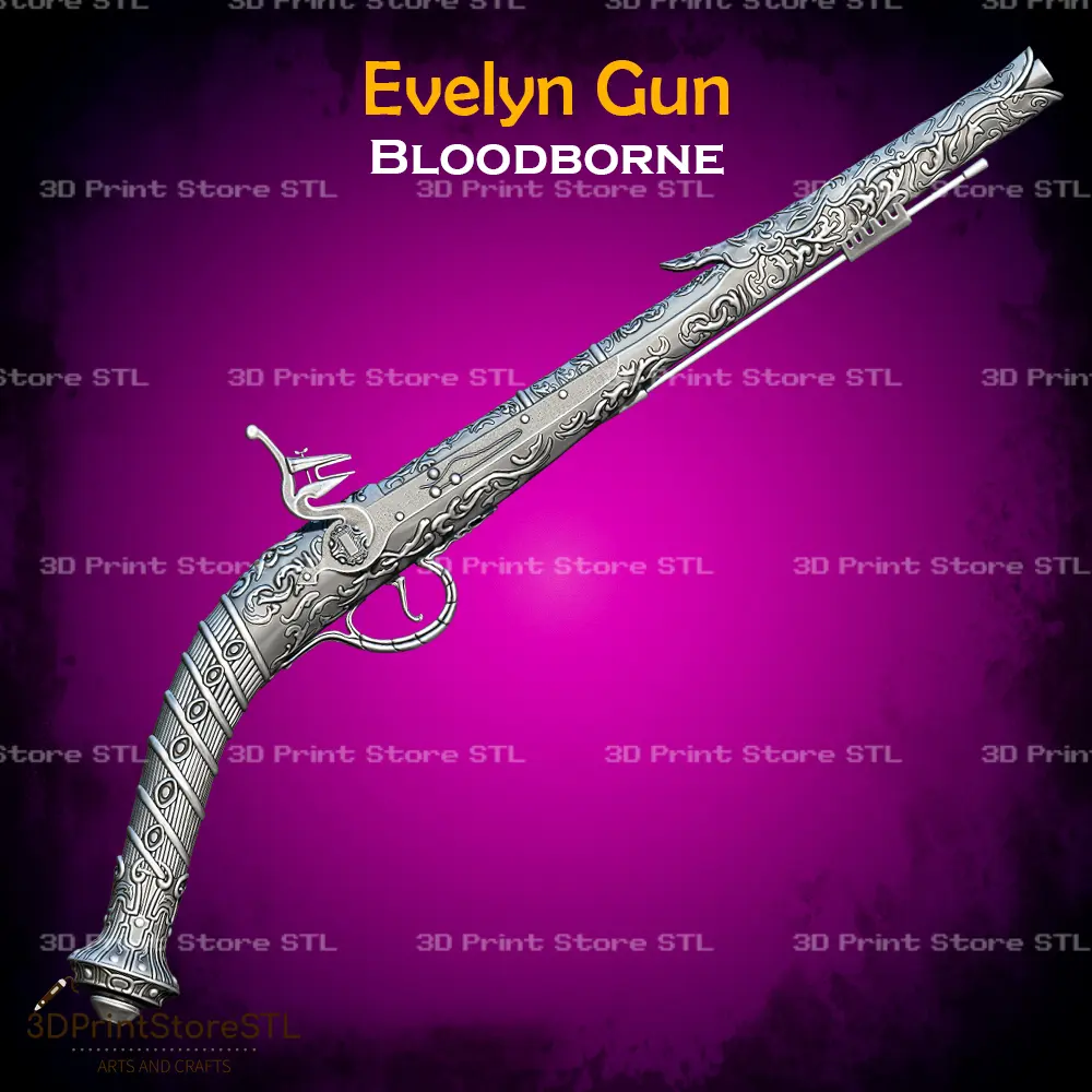 Evelyn Gun Cosplay Bloodborne - Archivo STL