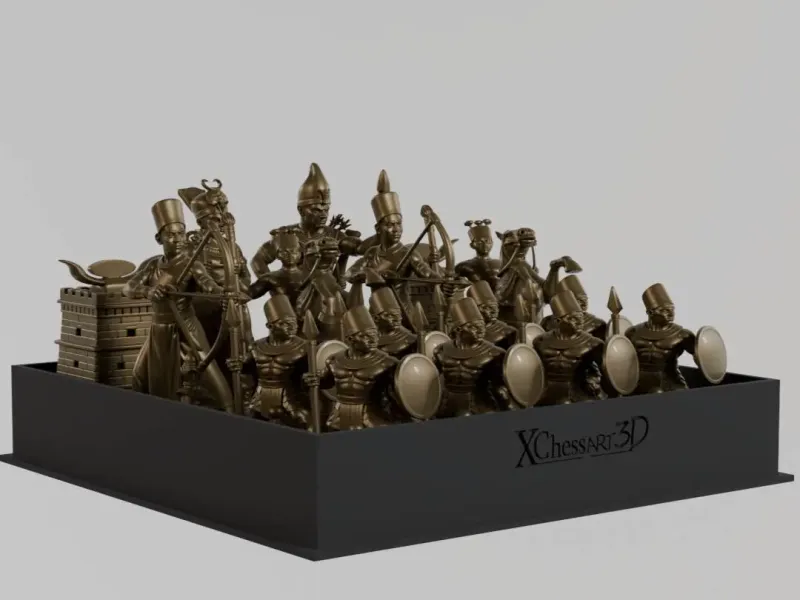 Magnetic Chess Box  Nubian Kingdom of Kush – Pharaoh Taharqa