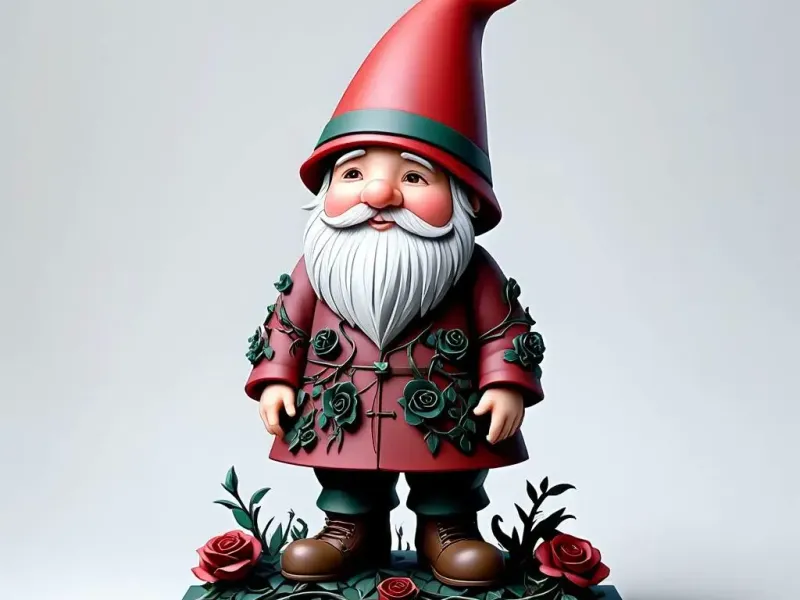 2965  Fairy Tale Gnome – Color Full-Body Figurine on Base