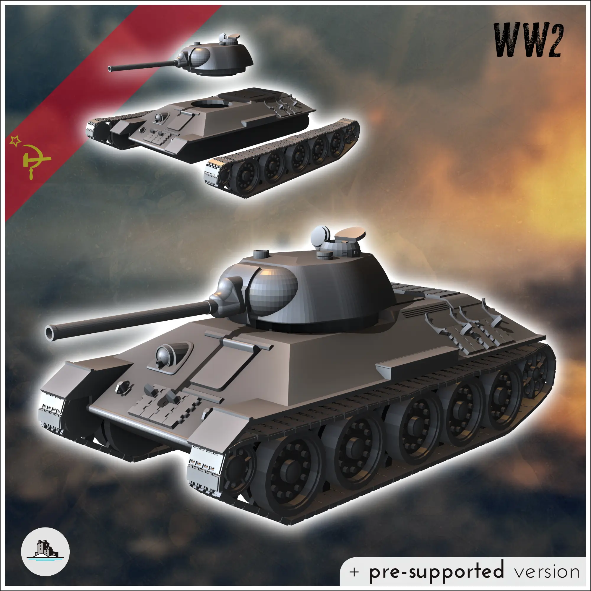 T-34-76 M1940 (15mm) - miniaturas warhammer escenografia de mesa