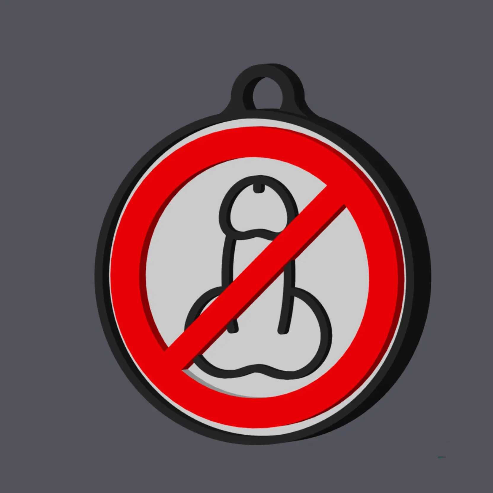 Penis Forbidden - Traffic Sign - Earring & Pendant v2