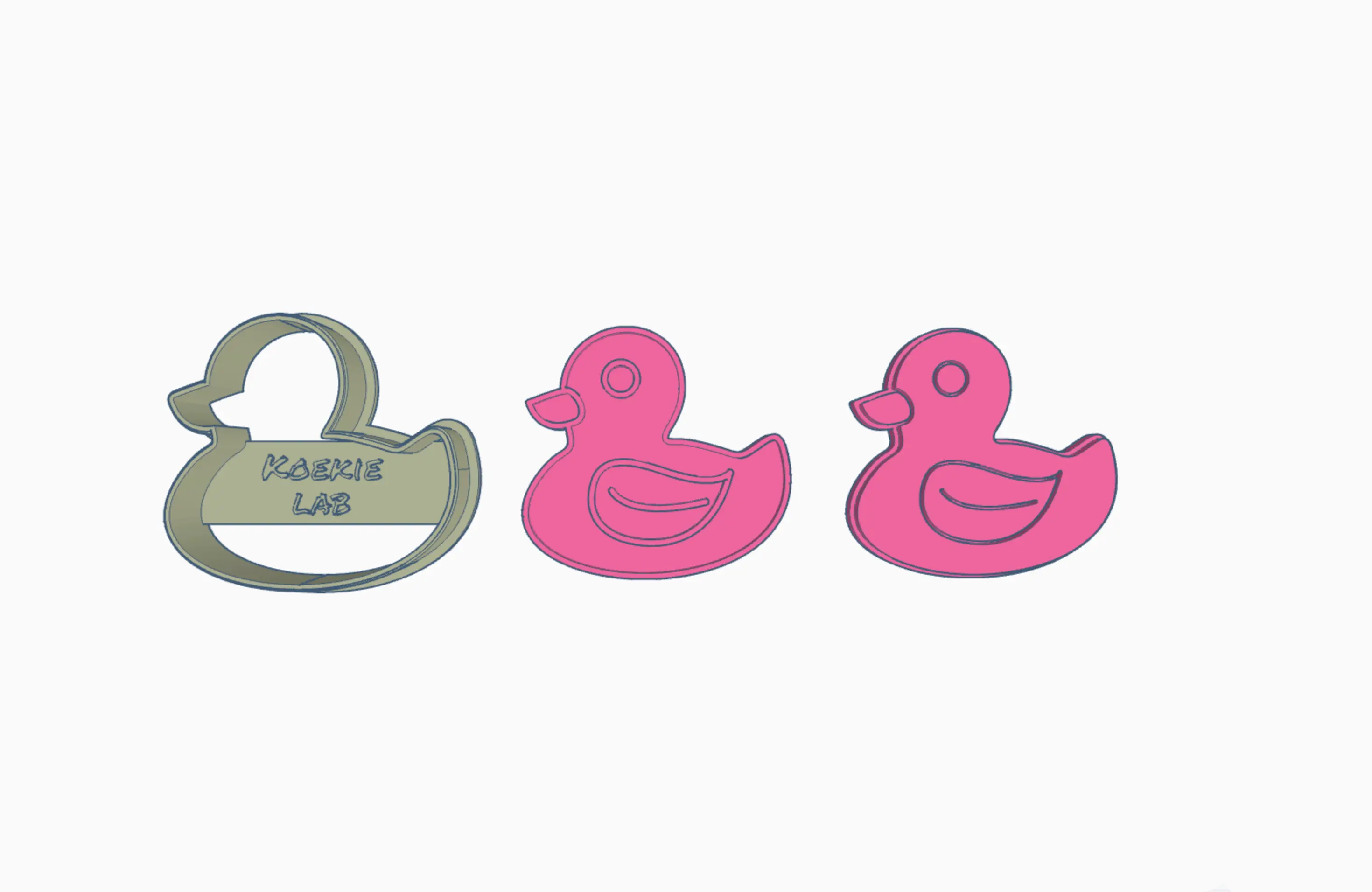 Rubber Duck - Cookie Cutter with stamp and debosser