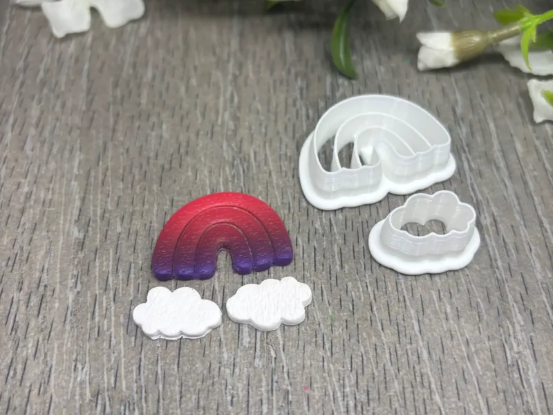 Rainbow and Cloud Clay Cutter Set