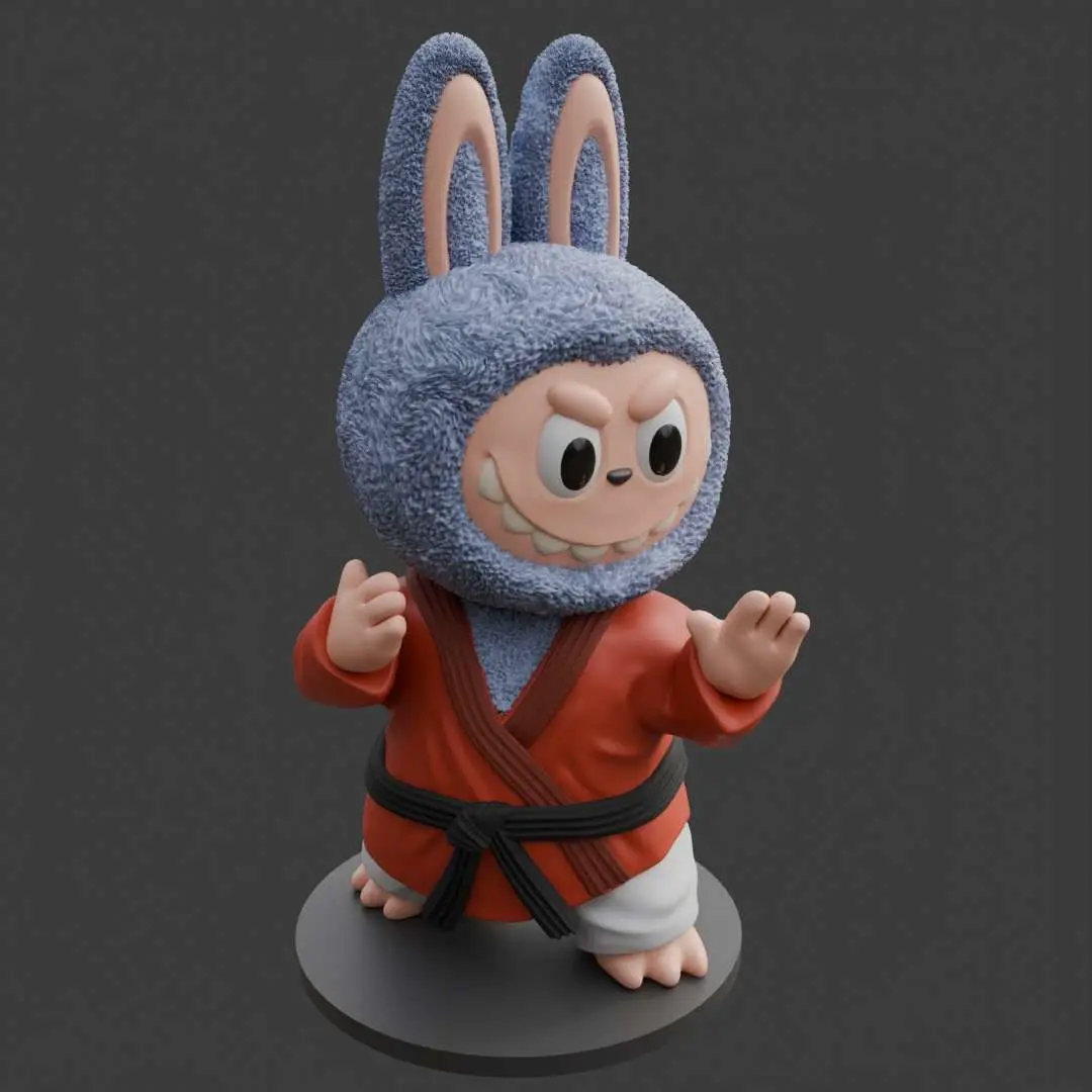 Labubu Martial Artist Fan Art Statue