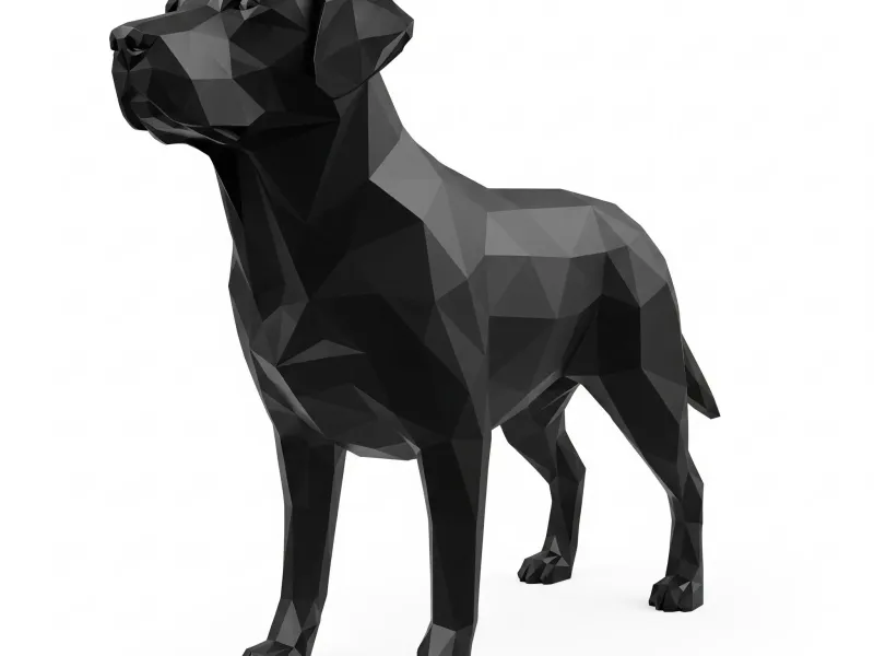 Labrador (de Pie) decorativo Low Poly