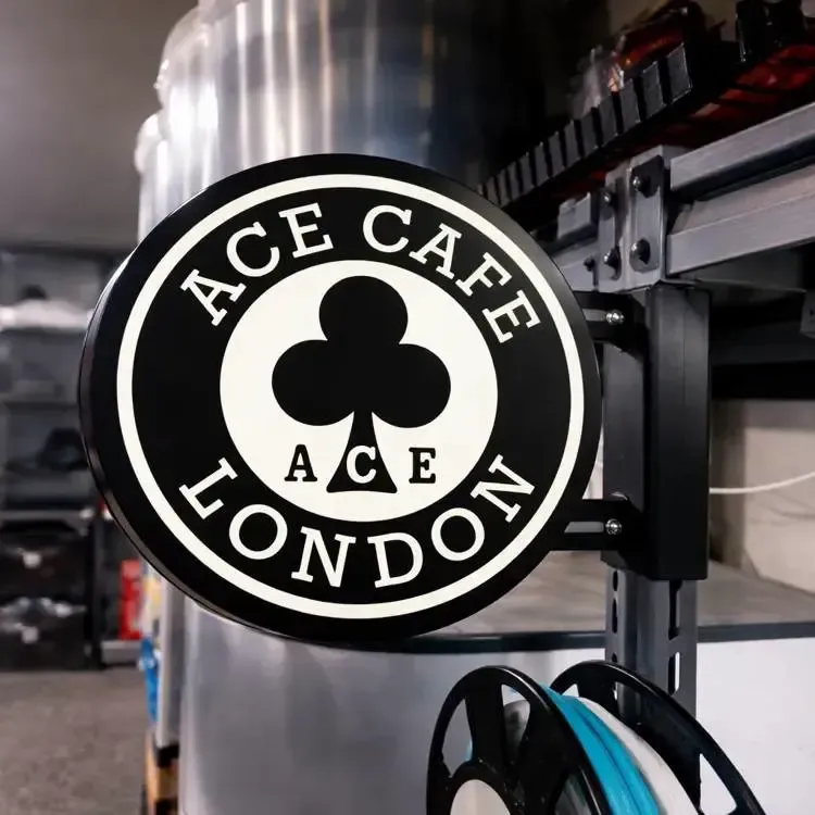 Ace Cafe London Pub Sign 2-Sided 3D Printed Garage