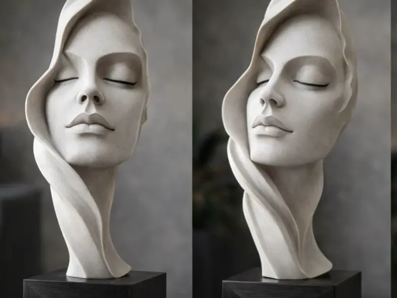 Modern Woman Sculpture STL | Abstract Female Art Statue | Co