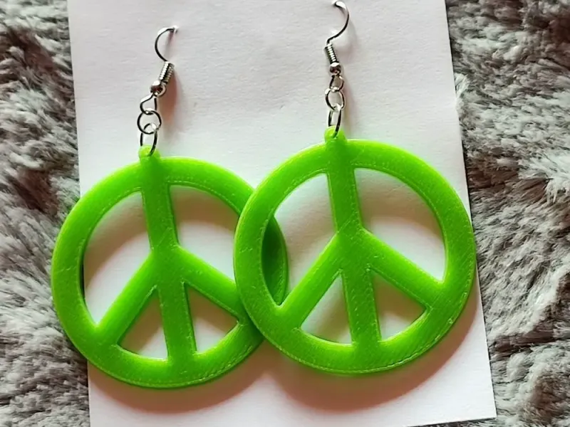 HIPPIE Ohrringe FRIEDEN massiv oder durchbrochen / Kolczyki Pacyfka