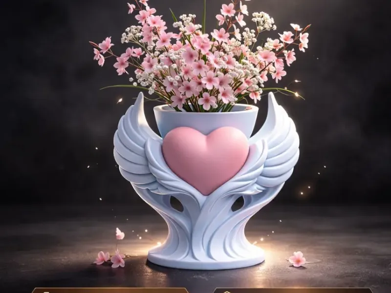Decorative heart planter STL, romantic vase