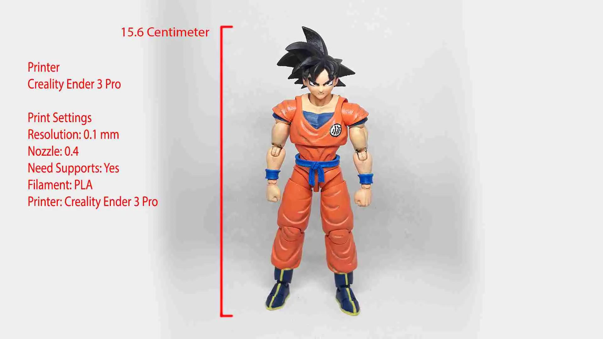 Goku the 3D printed articulated action figure