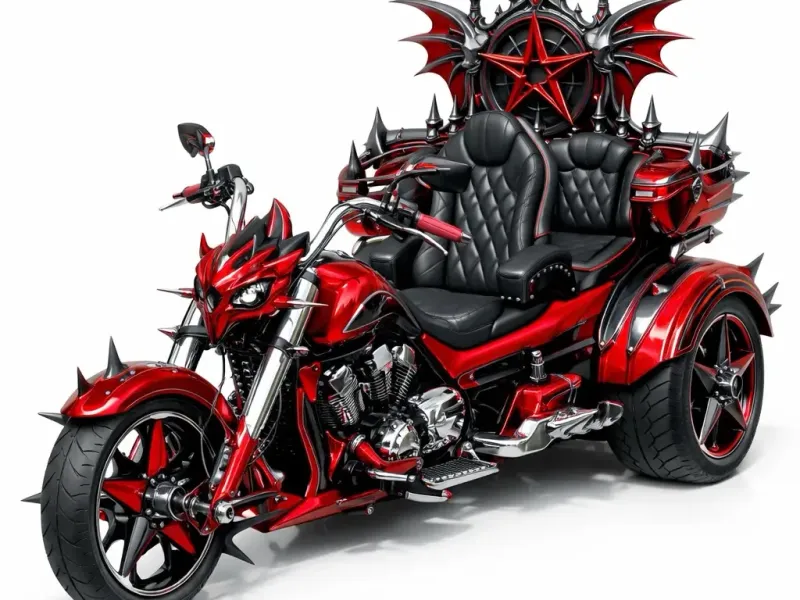 Luxury Gothic Devil Throne Trike Motorcycle