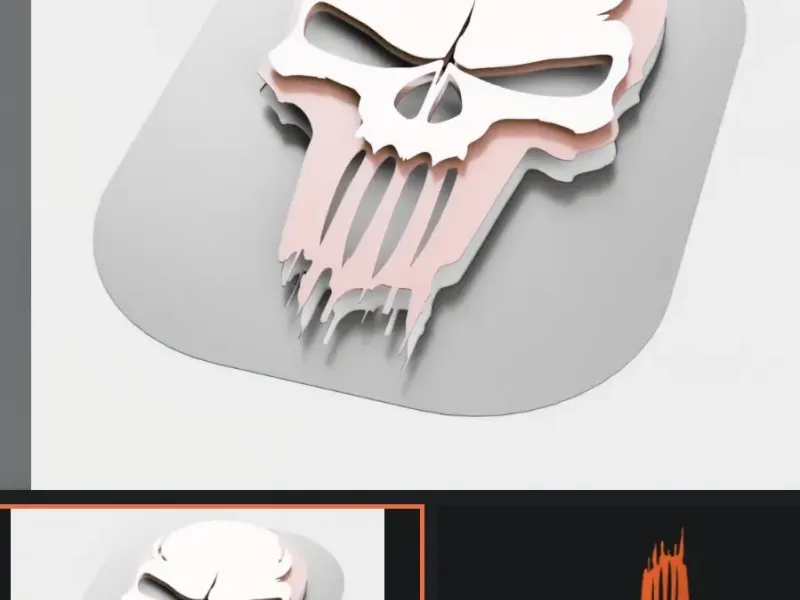 Three layer stencil skull