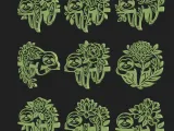 Floral Sloth Bundle | Cute Animal STL + SVG Design-3