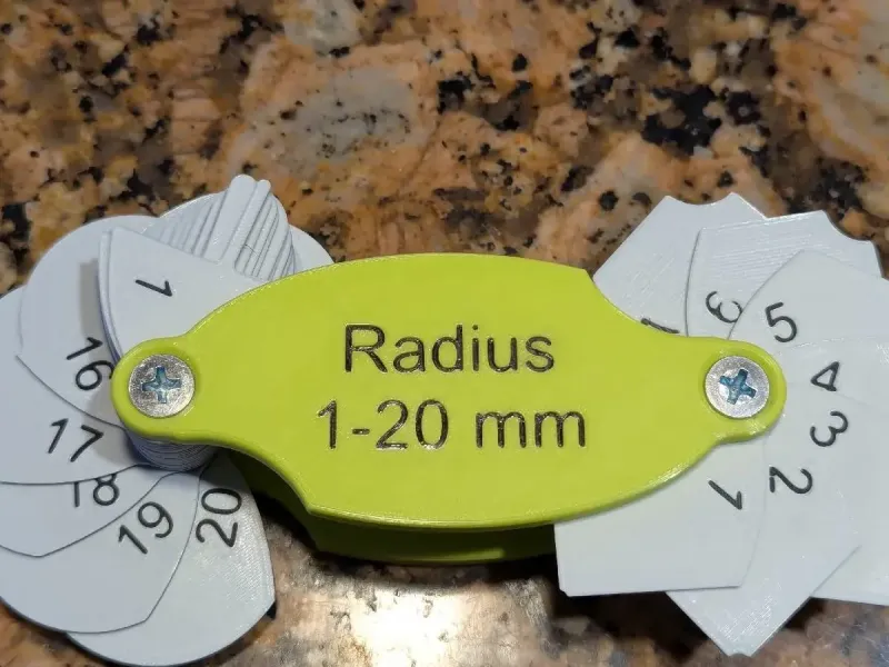 Radius gauge 1-20 mm