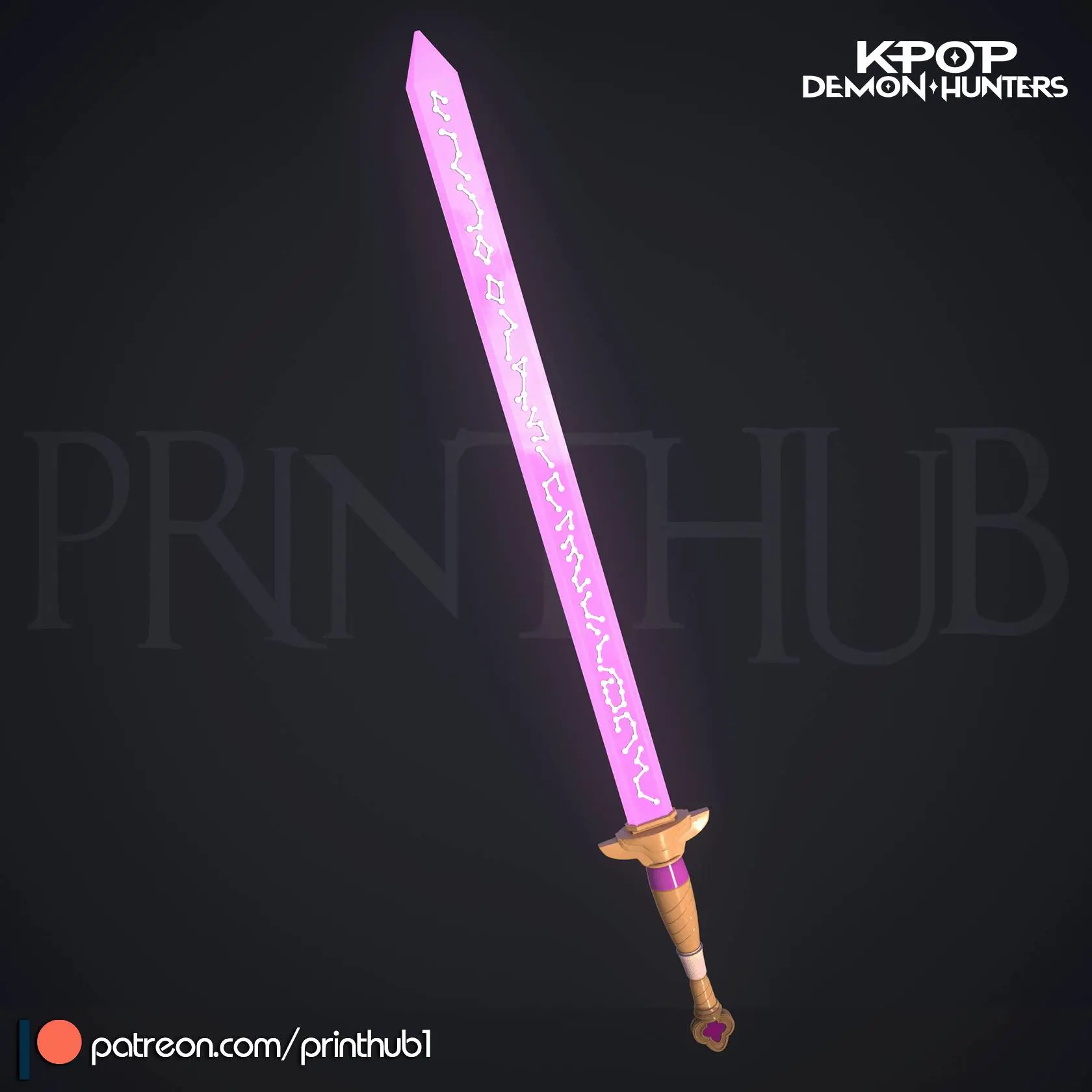 KPop Demon Hunter Rumi Sword – 3D Print Model (STL)