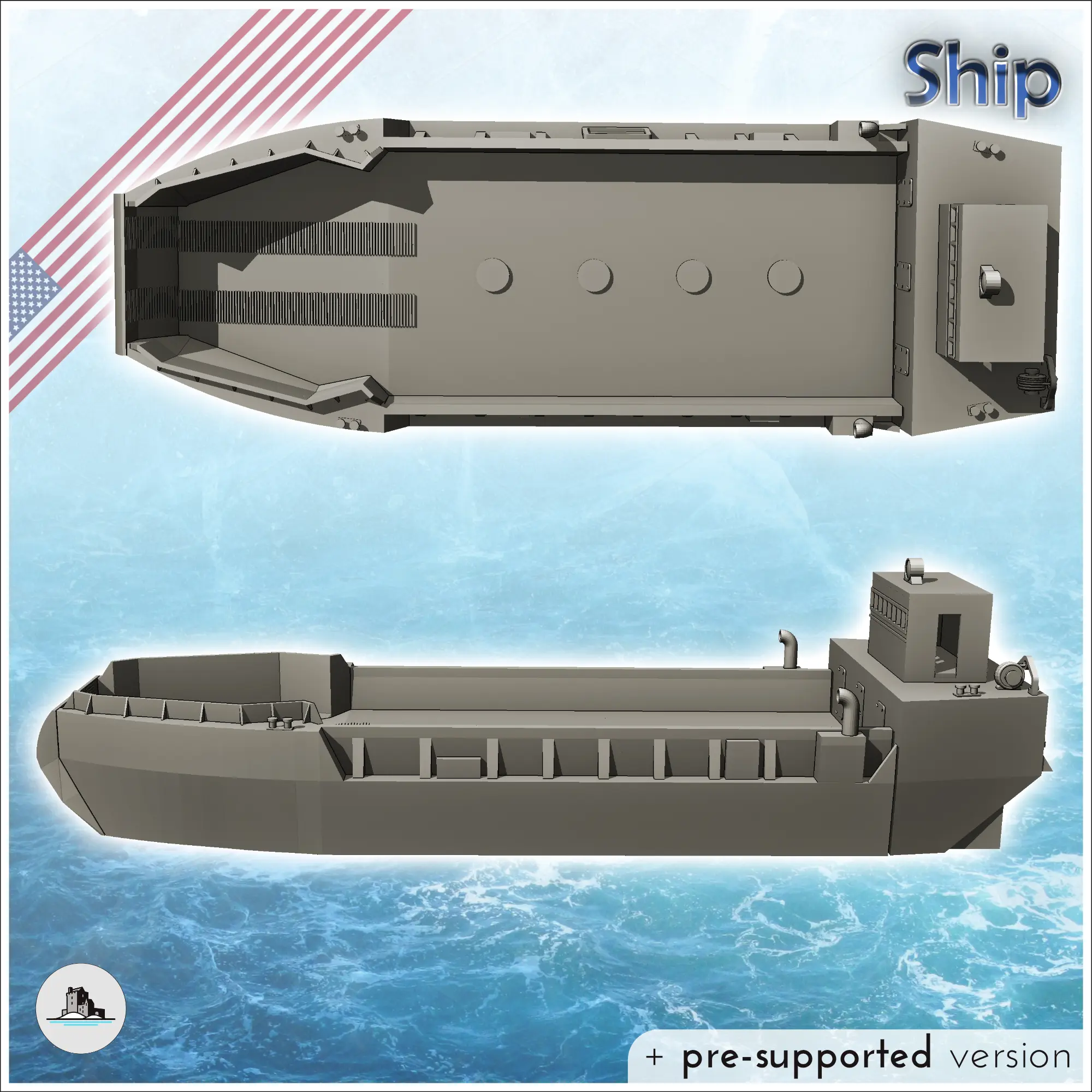 Miniatures STL Download - LCM-8 variant transport river boat ...