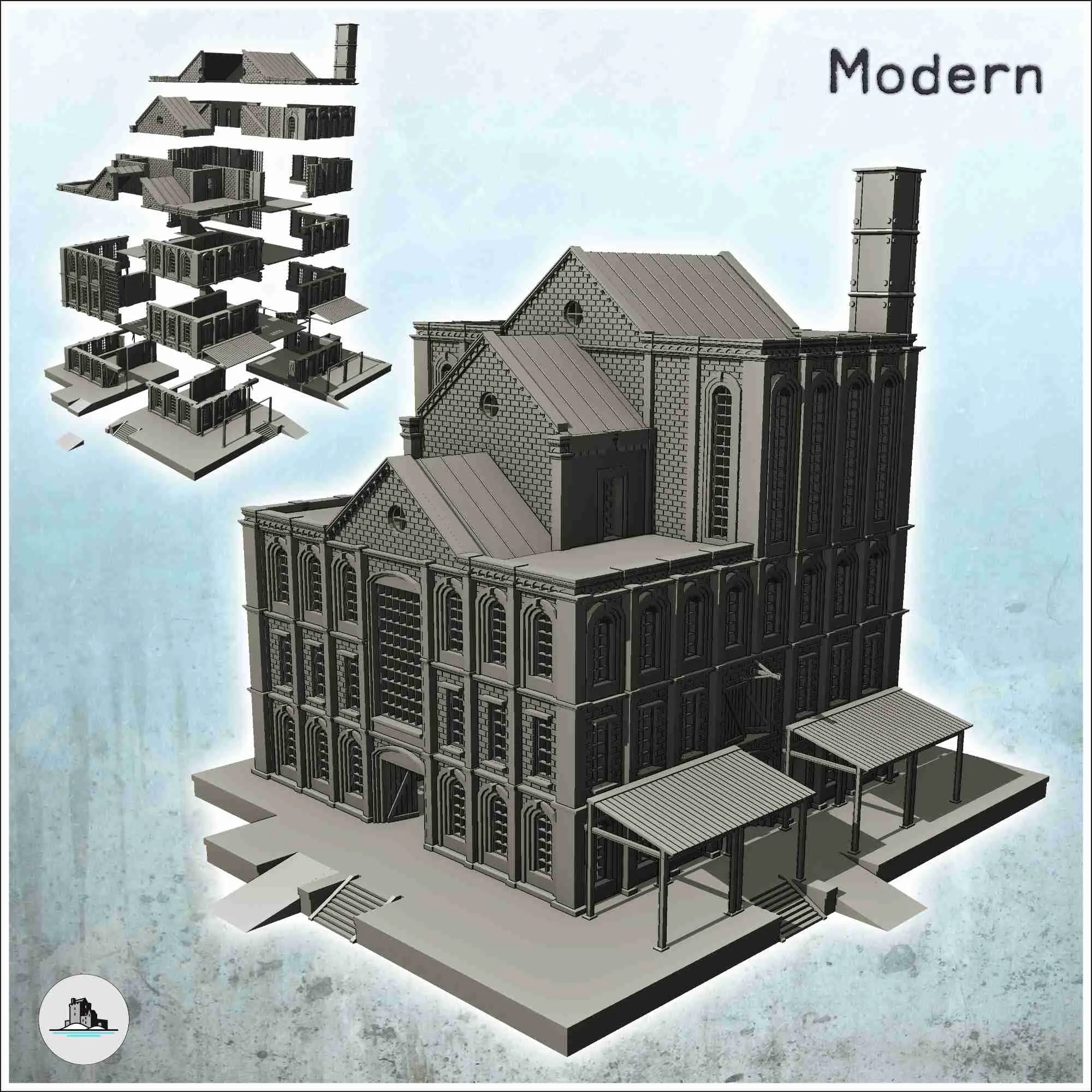 Moderne Industriegebäude Packung Nr. 1 - Szenerie-Miniaturen