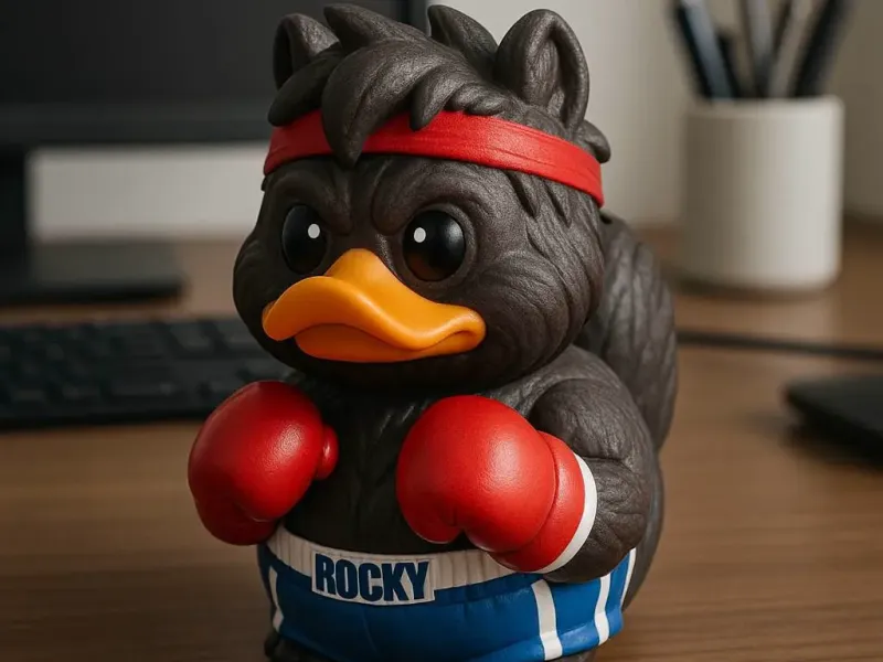 Pato de Borracha - Rocky, o Esquilo Voador - Impressão 3D