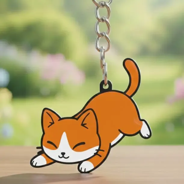 orange Cat Keychain #3